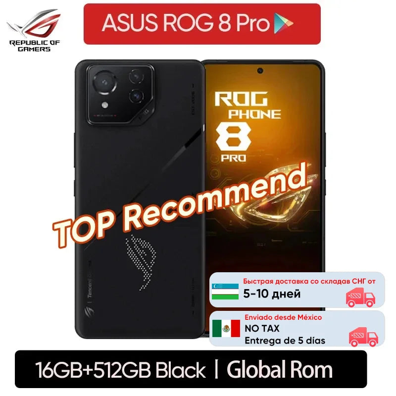ASUS ROG Phone 8 Pro 5G Smartphone Snapdragon 8 Gen 3 6.78'' 165HZ AMOLED Display Gaming Phone 5500mAh 65W Charge 50MP NFC