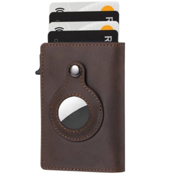 Multi-functional Air Tag Anti-Theft Bullet Wallet Card Holder