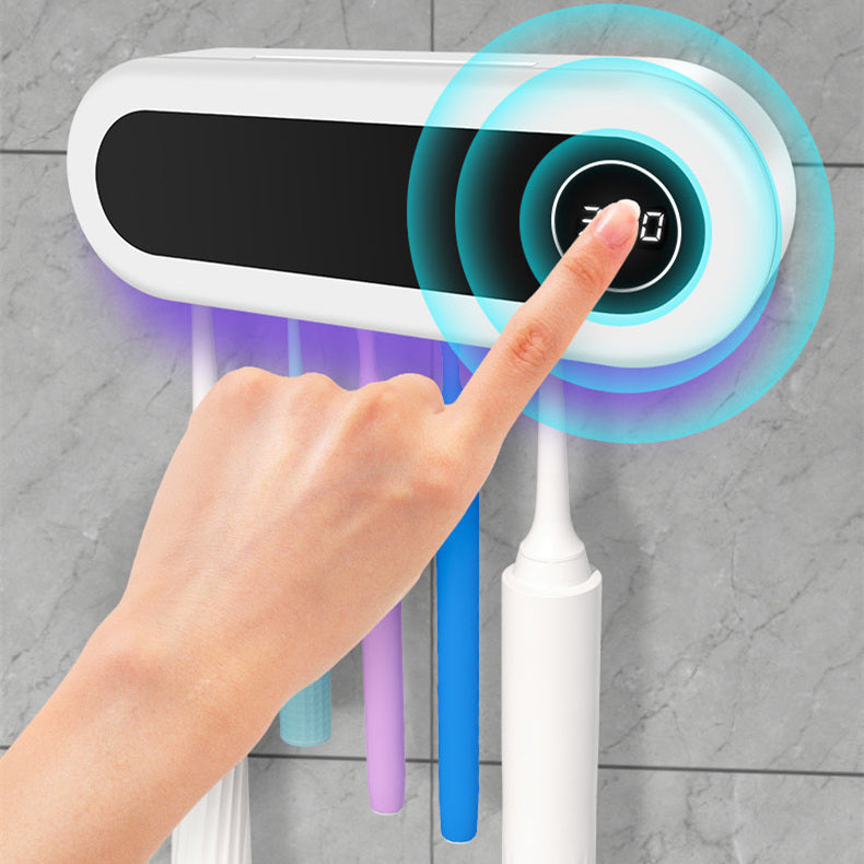 Smart Amazing Wall Mounted Toothbrush UV Sterilizer Holder and Toothpaste Dispenser Squeezer