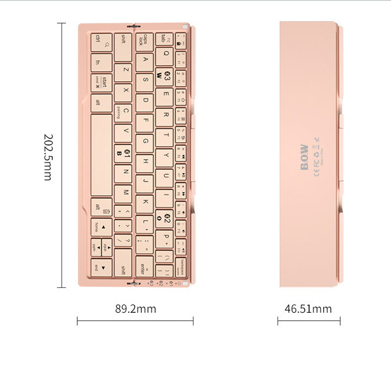 Mini Rechargeable Folding Bluetooth Keyboard With Stand For Smartphones