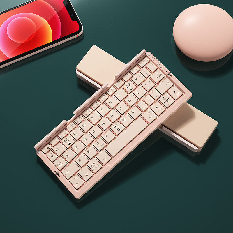 Mini Rechargeable Folding Bluetooth Keyboard With Stand For Smartphones