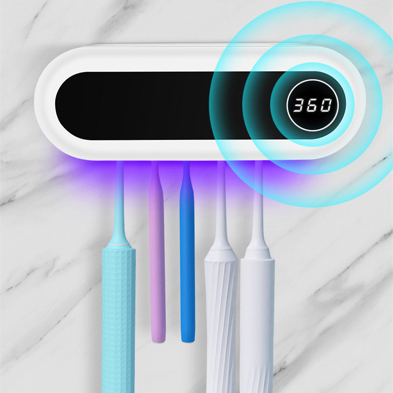 Smart Amazing Wall Mounted Toothbrush UV Sterilizer Holder and Toothpaste Dispenser Squeezer