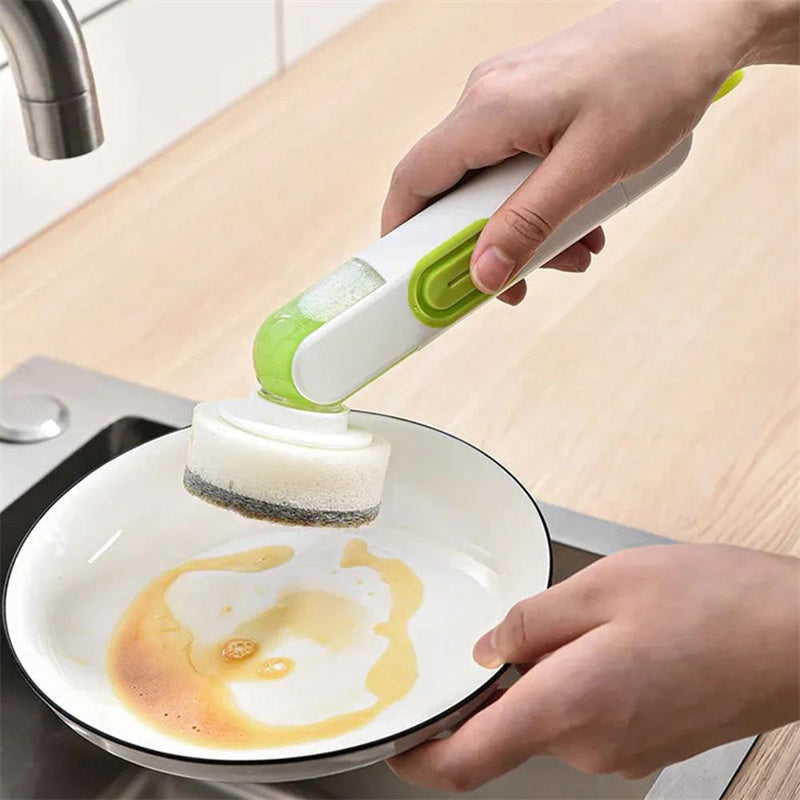 Multi-Functional Long-Handle Liquid-Filled Cleaning Brush Wash Up