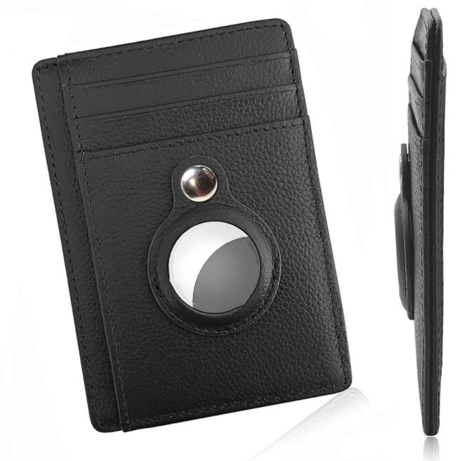 Multi-functional Air Tag Anti-Theft Bullet Wallet Card Holder