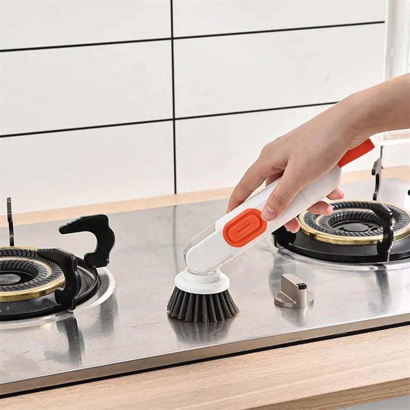 Multi-Functional Long-Handle Liquid-Filled Cleaning Brush Wash Up