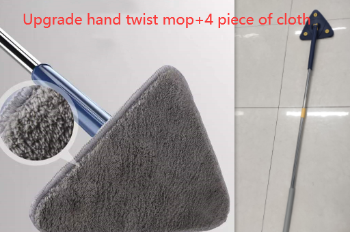 Extendable 360 Adjustable Rotatable Triangle Mop For Floor And Wall Cleaning