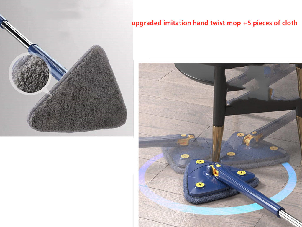 Extendable 360 Adjustable Rotatable Triangle Mop For Floor And Wall Cleaning