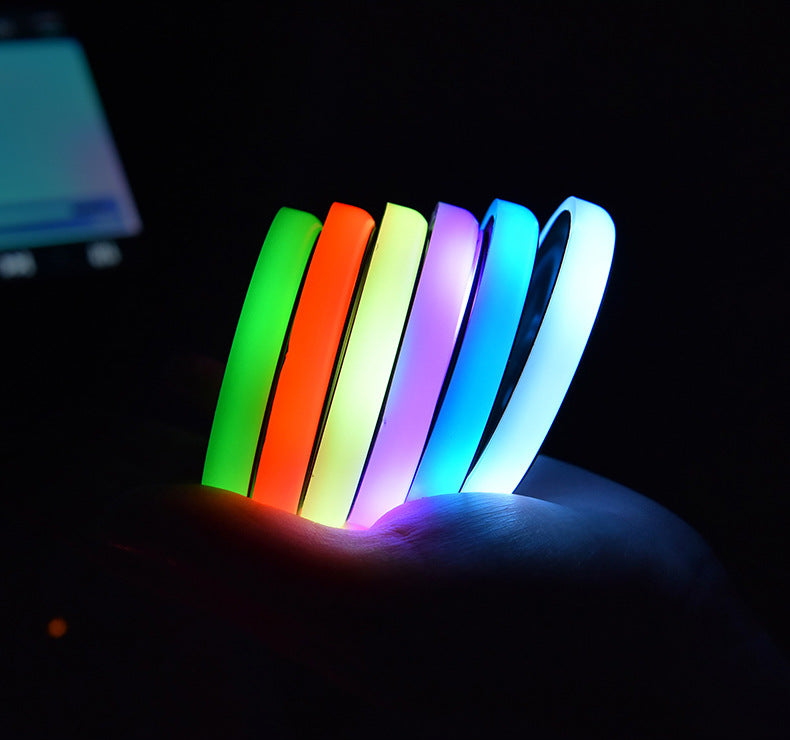 Colorful Car Cup Holder LED Light-up With Solar & USB Charging