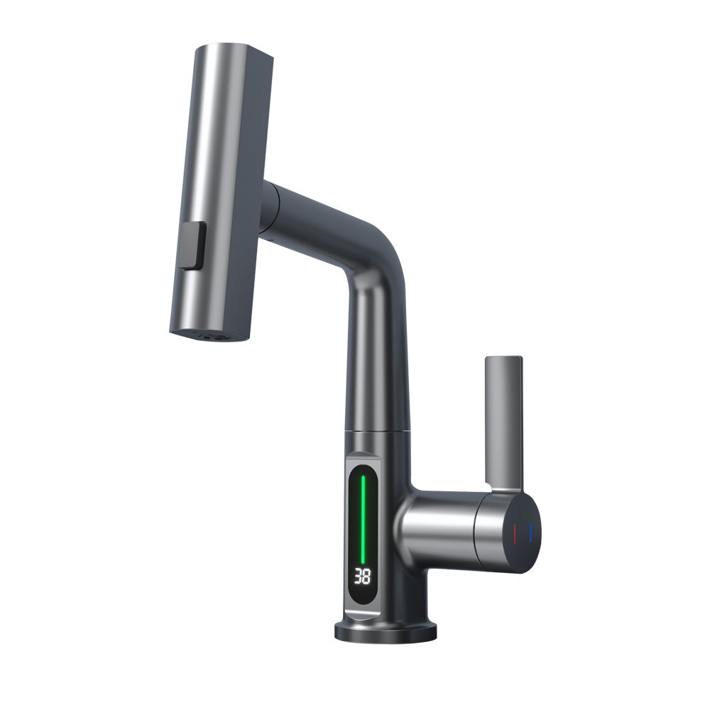 Intelligent Digital Display Faucet Pull-out Basin