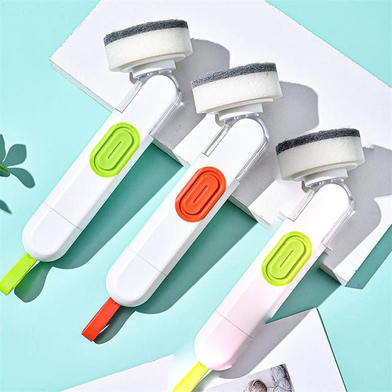 Multi-Functional Long-Handle Liquid-Filled Cleaning Brush Wash Up