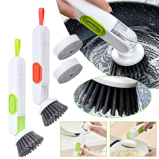 Multi-Functional Long-Handle Liquid-Filled Cleaning Brush Wash Up