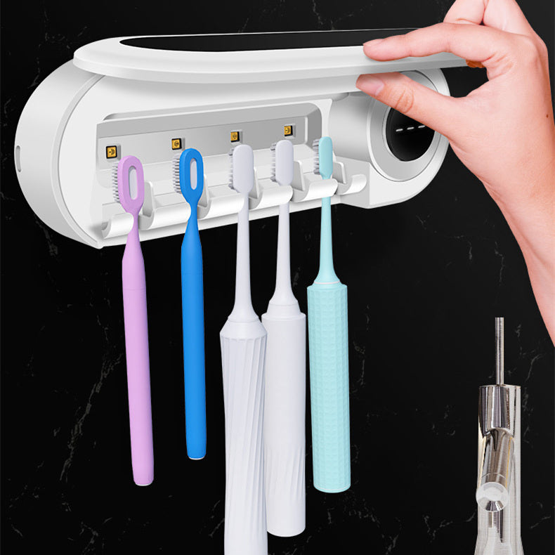 Smart Amazing Wall Mounted Toothbrush UV Sterilizer Holder and Toothpaste Dispenser Squeezer