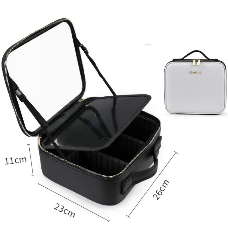 Portable Smart LED Travel Makeup Bags With Ring light Mirror