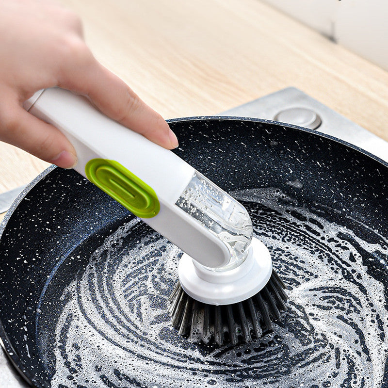 Multi-Functional Long-Handle Liquid-Filled Cleaning Brush Wash Up