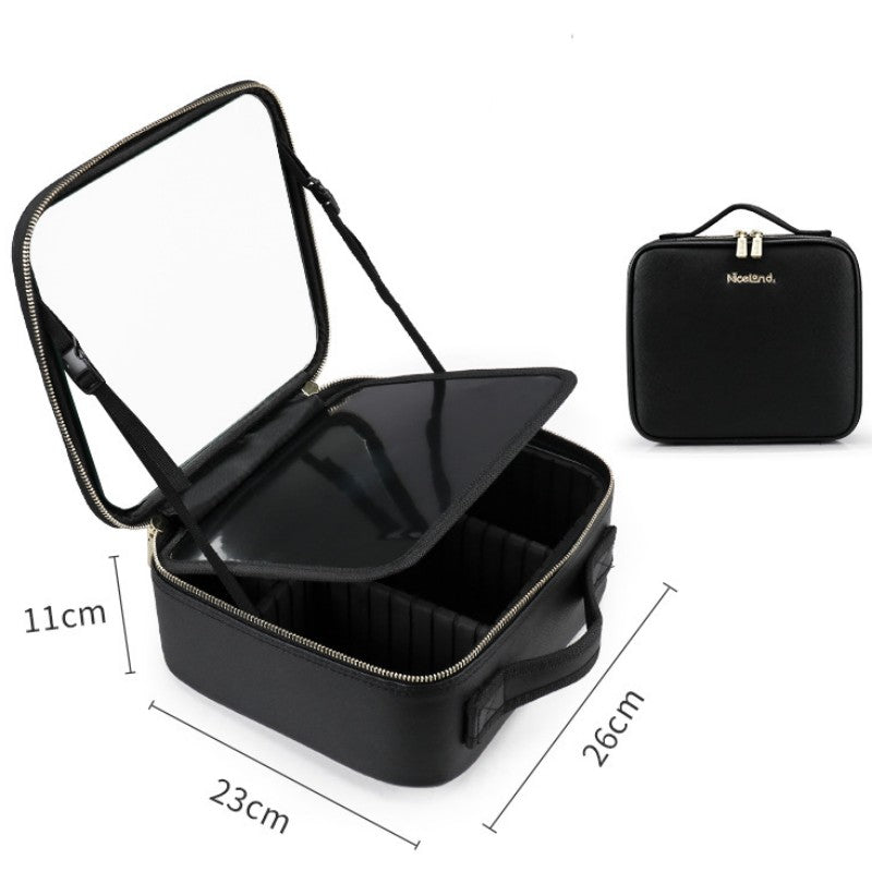 Portable Smart LED Travel Makeup Bags With Ring light Mirror