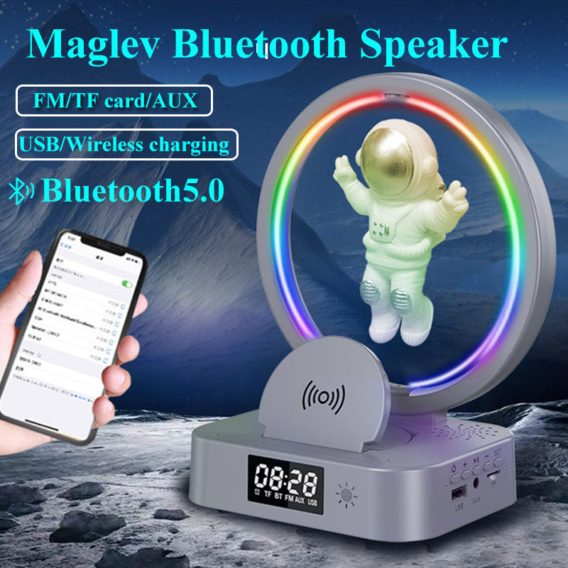 Magnetic Astronaut Levitation Bluetooth Speaker With Wireless Subwoofer And TF, AUX, USB