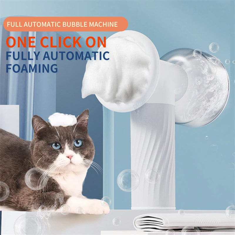 Electric Automatic Shampoo Foaming Pet Bath Brush With Soap Dispenser