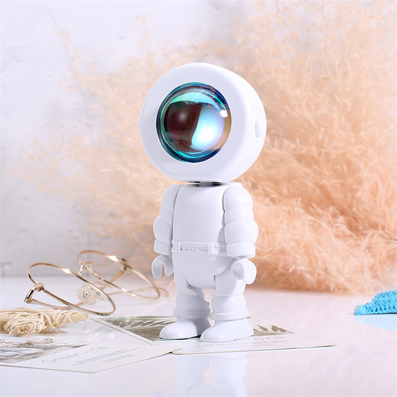 Rechargeable Astronaut Robot Rainbow Projection Dimming Lamp