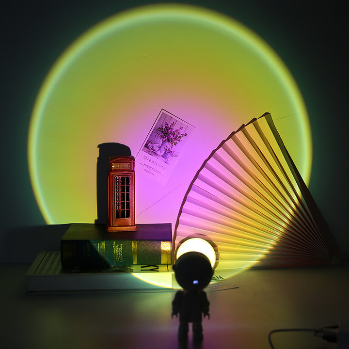 Rechargeable Astronaut Robot Rainbow Projection Dimming Lamp