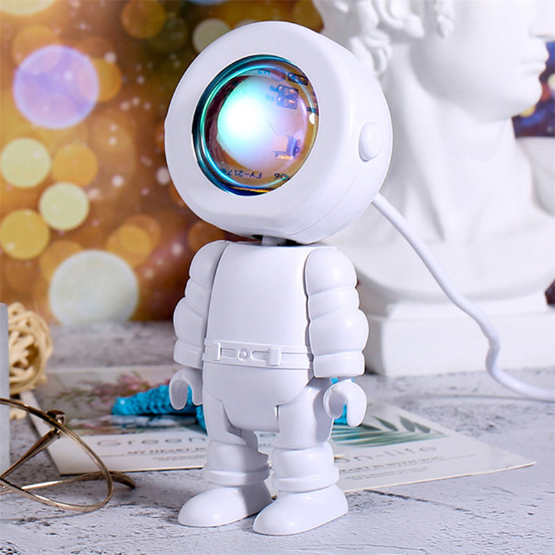 Rechargeable Astronaut Robot Rainbow Projection Dimming Lamp